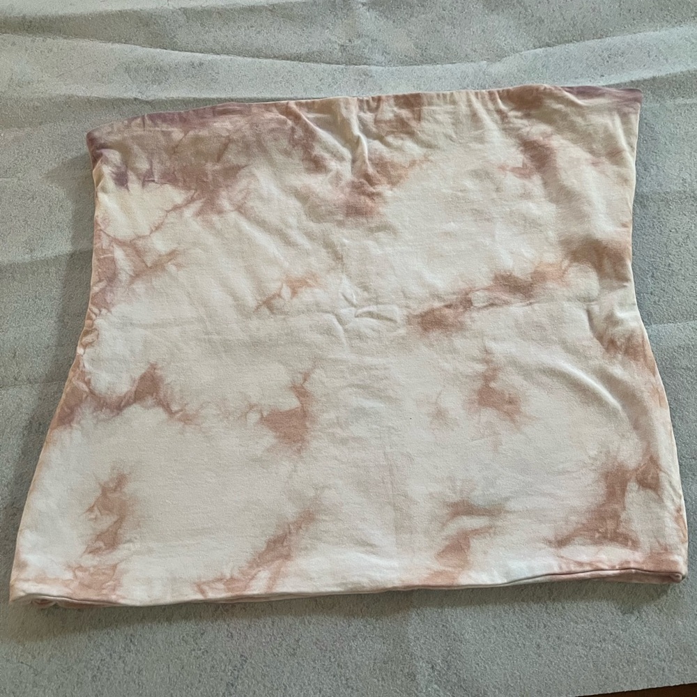 Charlotte Russe Pink and Cream Tie-Dye Crop Top